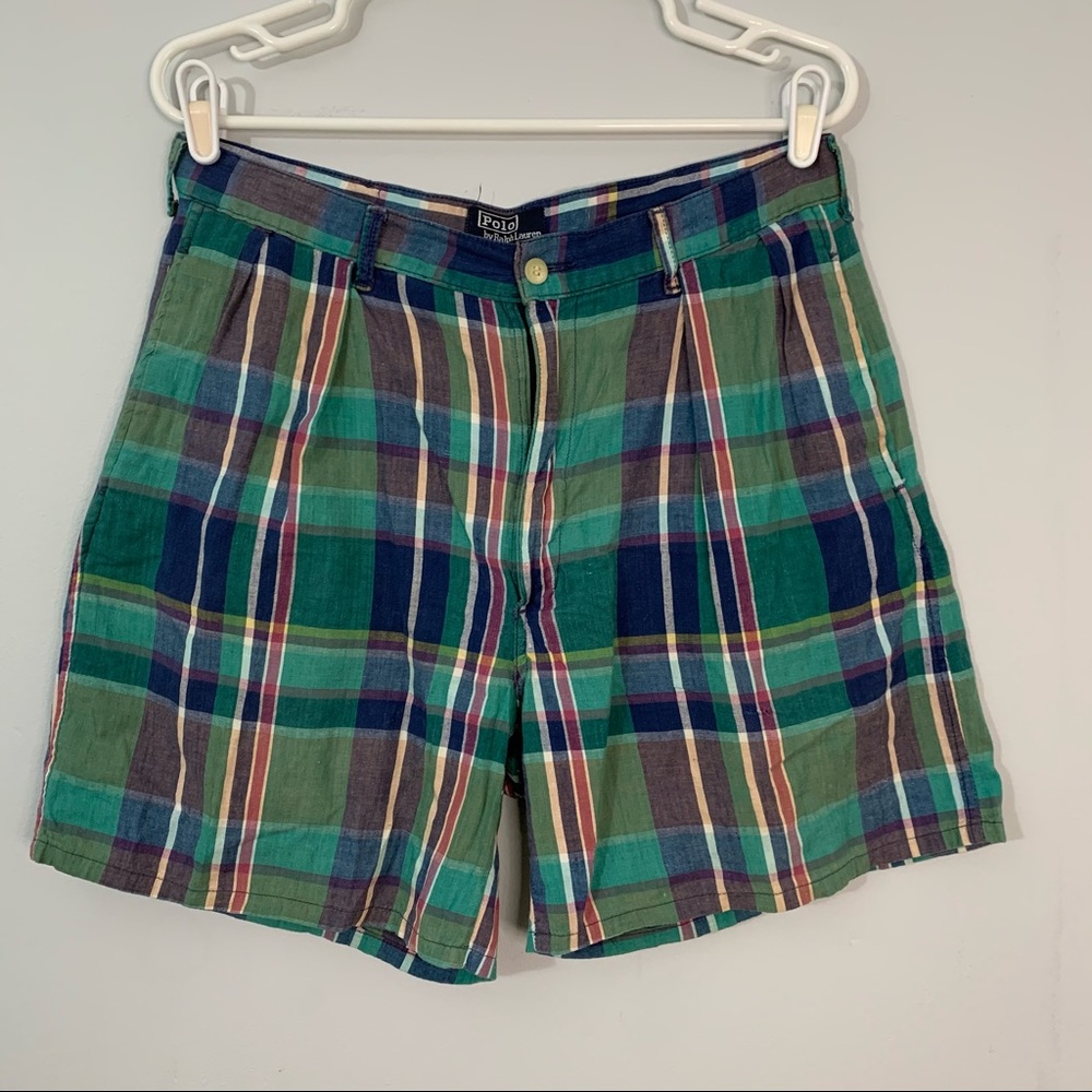 Ralph Lauren Mens Plaid Bermuda Shorts W34